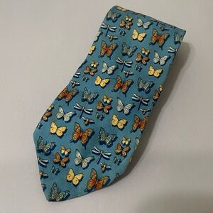 Beaufort The Rack 100% silk butterfly novelty print men's tie EUC